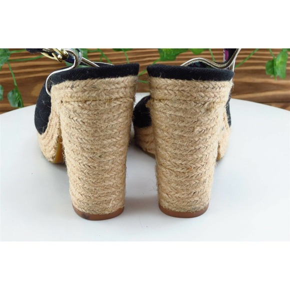 Tahari Sz 8 M‎ Black Slingback Fabric Women Sandals - Picture 5 of 7